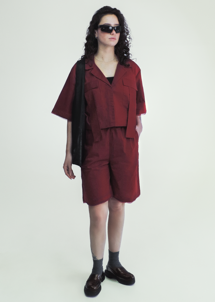 Camisa cotton bordô