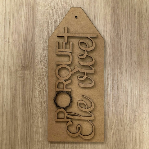 TAG PORQUE ELE VIVE - 30X12,5CM - comprar online