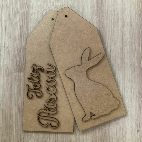 PAR DE TAGS - COELHO DE PÁSCOA - 4MM