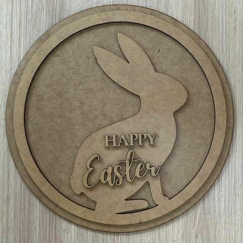 KIT PLACA DE COELHO - HAPPY EASTER - 3MM - 30CM