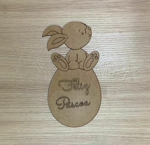 COELHO NO OVO 25CM - FELIZ PÁSCOA - comprar online