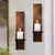 Conjunto de 2 arandelas de vela de parede de madeira rústica - Decoratto ambientes