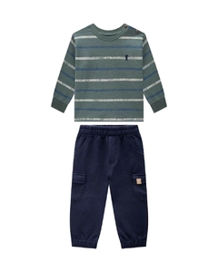 CONJUNTO CAMISETA EM FLAME E CALCA EM MOLETOM 1251019 - loja online