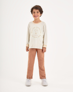 CAMISETA EM SUEDINE LISTRADO FIO TINTO 1251042 - comprar online
