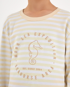 CAMISETA EM SUEDINE LISTRADO FIO TINTO 1251042 - Loja Amorê