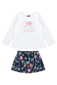 CONJUNTO BLUSA MALHA E SHORT-SAIA MOLETOM S/ FELPA 18063 - comprar online