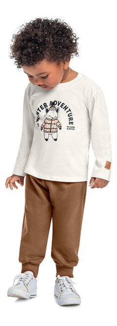 CONJUNTO CAMISETA ML MEIA MALHA E CALCA EM MOLETOM 18084 - comprar online