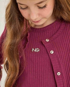 CONJUNTO CARDIGAN E REGATA EM CROPPED EM MALHA CANELADA SOFT 2251013 - Loja Amorê