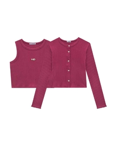 Imagem do CONJUNTO CARDIGAN E REGATA EM CROPPED EM MALHA CANELADA SOFT 2251013