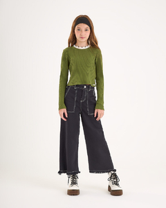 CALÇA EM WIDE EM SARJA RAW FLEX 2251021 - comprar online