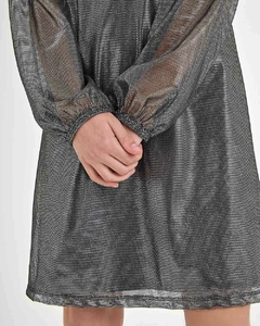 CONJUNTO VESTIDO EM TELINHA METALIC + VESTIDO EM COTTON 2251023 - Loja Amorê