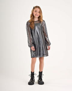 CONJUNTO VESTIDO EM TELINHA METALIC + VESTIDO EM COTTON 2251023 - comprar online