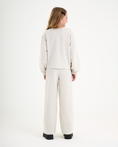 CONJUNTO BLUSAO BOXY E CALCA WIDE EM MOLETINHO SHINA 2251037 - Loja Amorê