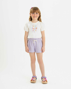 CONJUNTO BLUSA EM COTTON E SHORT SAIA EM MOLETINHO CANELADO 3251086 - comprar online