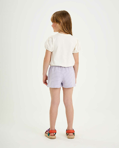CONJUNTO BLUSA EM COTTON E SHORT SAIA EM MOLETINHO CANELADO 3251086 na internet