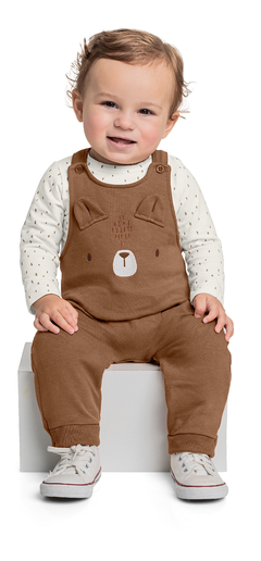 CONJUNTO BODY COTTON E JARDINEIRA MOLECOTTON 34441 - comprar online