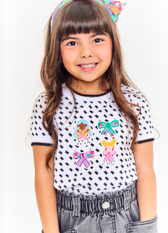 BLUSA AMIGAS FASHIONISTAS PRETO E BCO 62253 - comprar online