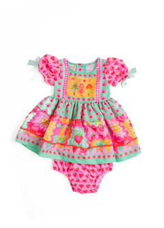 VESTIDO E CALCINHA A FESTA VAI COMECAR VERDE E ROSA 62340 - comprar online