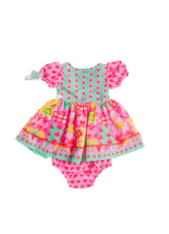 VESTIDO E CALCINHA A FESTA VAI COMECAR VERDE E ROSA 62340 na internet