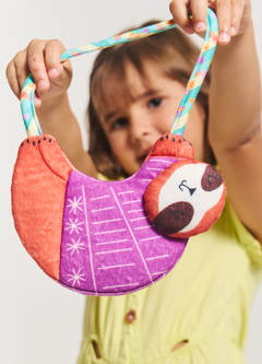 BOLSA FAUNA ENCANTADA ROXO E LARANJA U - comprar online