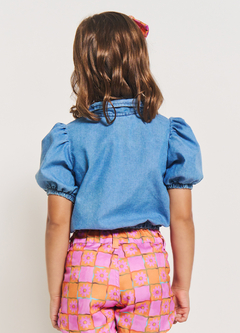 SHORT FLOWER POWER ROSA E LARANJA 59866 - Loja Amorê