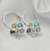 Aros argollas Flores circones Multicolor/plata 925