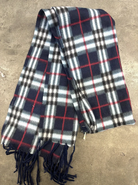Bufanda Polyester - Rayada Azul y Roja