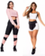 KIT 2 CONJUNTOS - Calça Legging e Top Dry Rosê & Short Preto com Branco Cintura Alta e Cropped Alcinha | REF: KT01 - comprar online