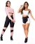 KIT 2 CONJUNTOS - Calça Legging e Top Dry Rosê & Short Preto com Branco Cintura Alta e Cropped Alcinha | REF: KT01 - comprar online
