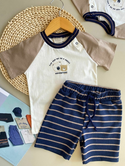 Camiseta mc e bermuda off white - comprar online