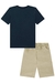 Camiseta mc e bermuda marinho - Pithucos Kids
