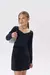 Conjunto blusa em molevisco e saia em corduroy preto - comprar online