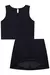 Conjunto blusa cropped e saia em molecotton e tule preto - loja online