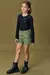 Shorts em bengaline sarjado verde - comprar online