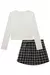 Conjunto blusa em canelado liz e saia em tweed paris preto - loja online