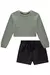Blusao boxy ml e short verde - loja online