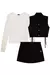 Blusa ml e colete top cropped preto - Pithucos Kids