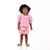 Conjunto Menina Blusa tricoline e short rosa coração tule