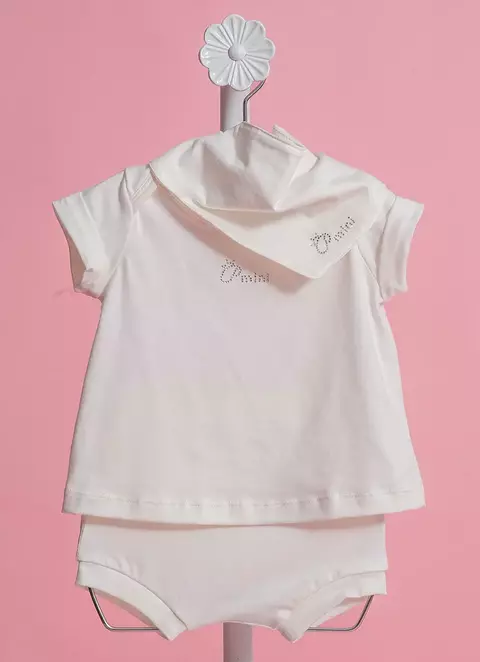 Conjunto Blusa Short e Babeiro Cotton Pima Pmini