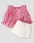 Conjunto Batata Manga Longa + Short Menina Sarja Algodão - Anjos Baby