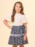 Conjunto de Laise Azul Floral Animê