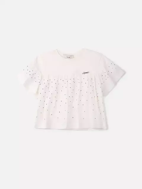 Blusa Off White com Strass Animê