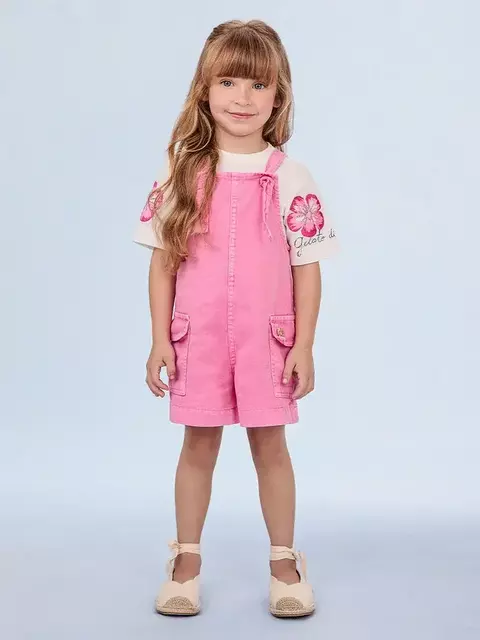 Blusa Off White de Flores com Strass Animê