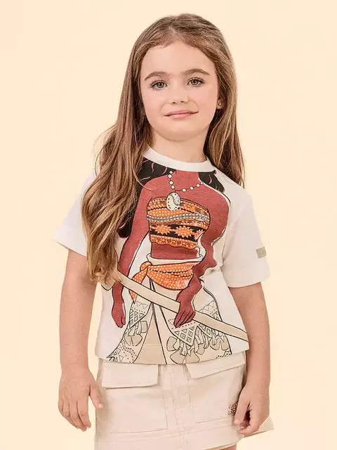 Blusa Off White da Moana 2 com Strass Animê