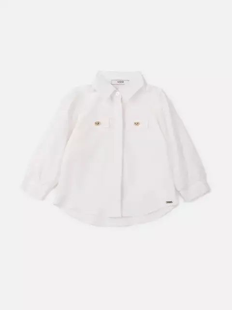 Camisa Off com Botões de Coração Animê