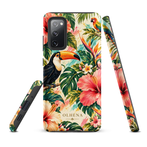 Case Tough - Samsung - Toucan In A Hibiscus Garden (Samsung Galaxy S20 FE) - Olhena | Premium Phone Cases & Tech Accessories