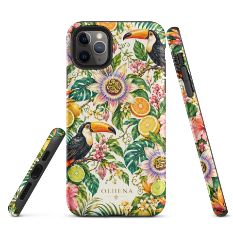 Tough Case - iPhone - Tropical Citrus Toucans (iPhone 11 Pro Max) - Olhena | Premium Phone Cases & Tech Accessories