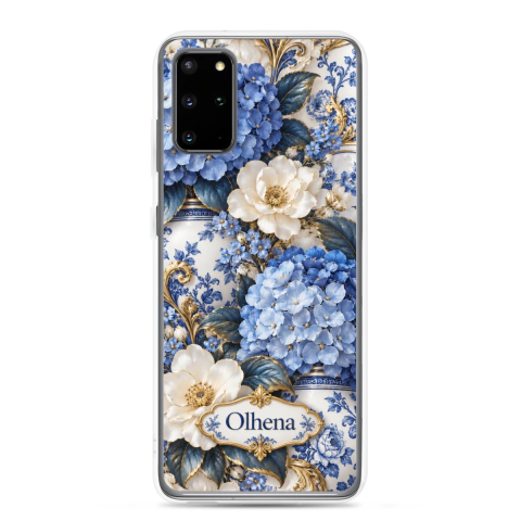 Clear Case - Samsung - Olhena Botanical Wallpaper In Blue Porcelain (Samsung Galaxy S20 Plus) - Olhena | Premium Phone Cases & Tech Accessories