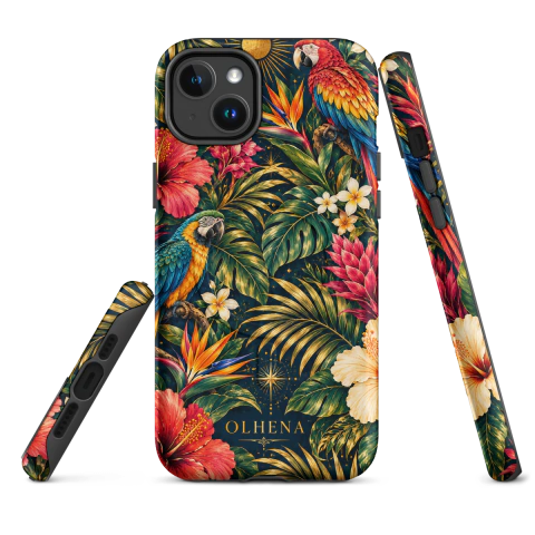 Case Tough MagSafe - iPhone - Golden Imperial Macaws (iPhone 14 Plus) - Olhena | Premium Phone Cases & Tech Accessories