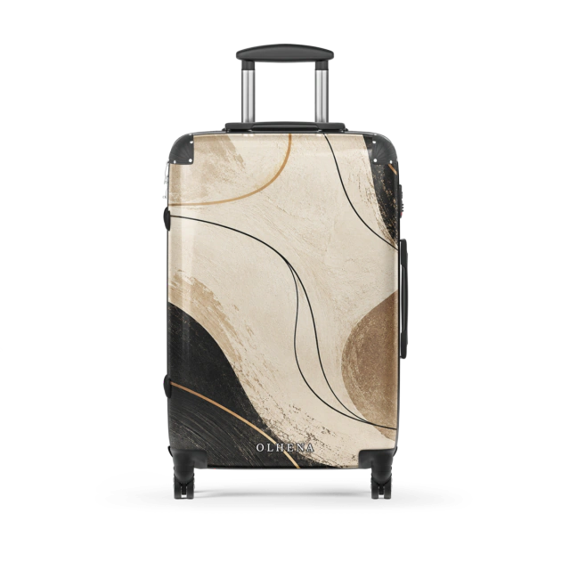 Suitcase - Neutral Gold Lines